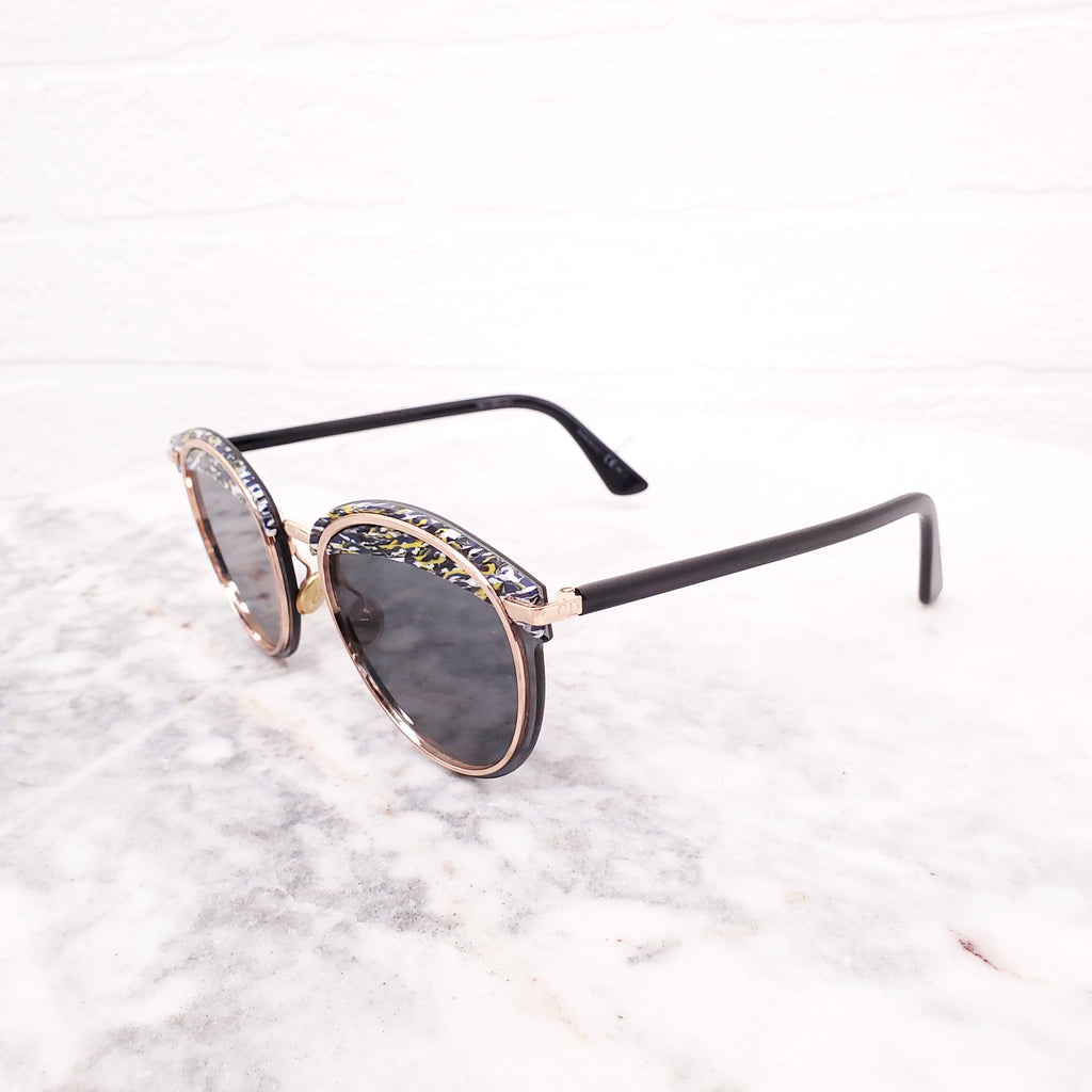 DIOR BLUE AND YELLOW OFFSET SUNGLASSES