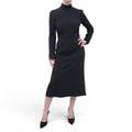 DOLCE & GABBANA BLACK TURTLENECK DRESS - SIZE 44