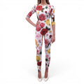 DOLCE & GABBANA PINK AND YELLOW FLORAL LONG-SLEEVE JUMPSUIT - SIZE 36