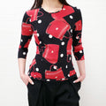 DOLCE & GABBANA SILK SICILY BAG PRINT BLOUSE - SIZE 38