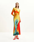 Lily Illusion Print Dress - Multicolor