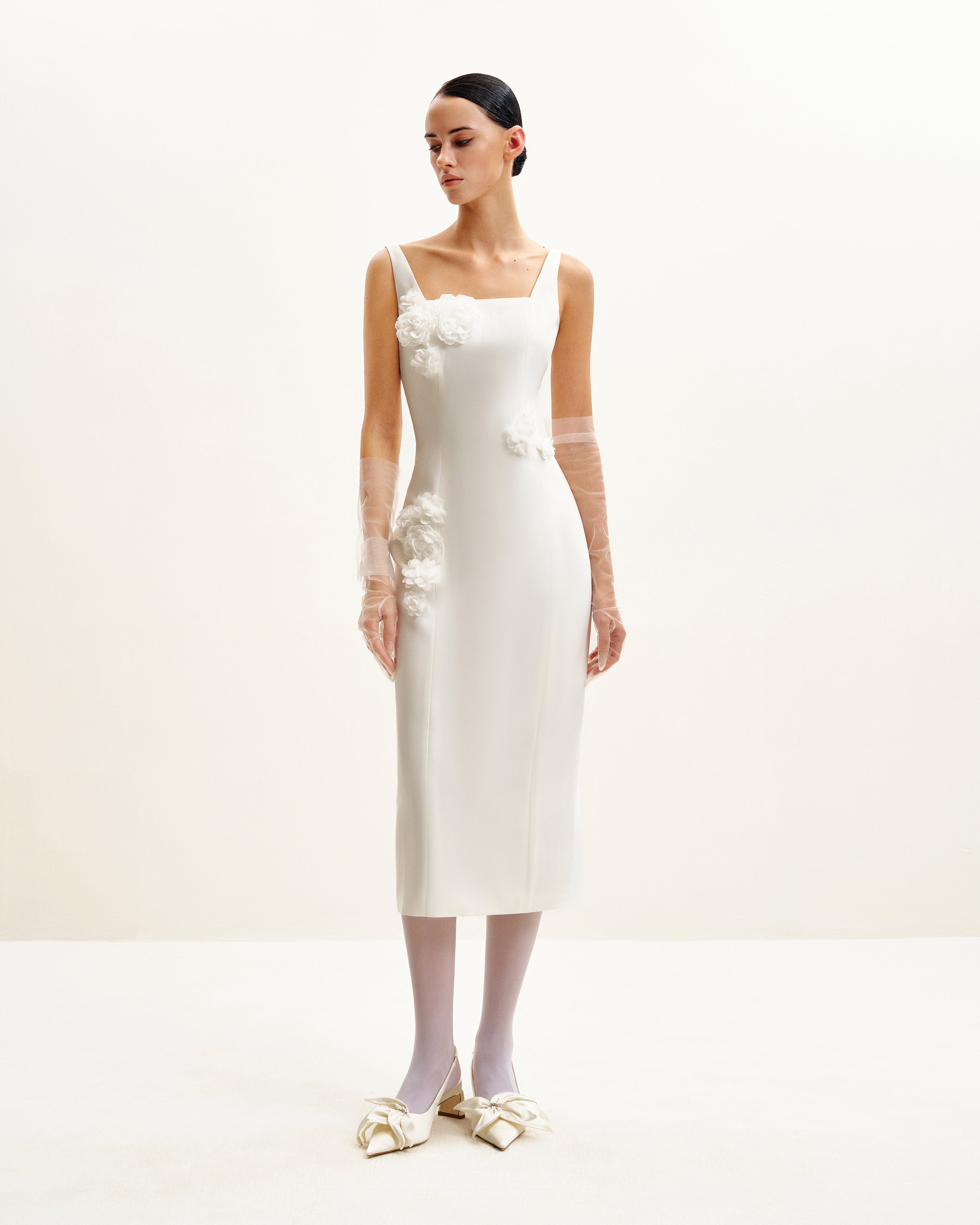 Garden Grace Sheath Dress - White