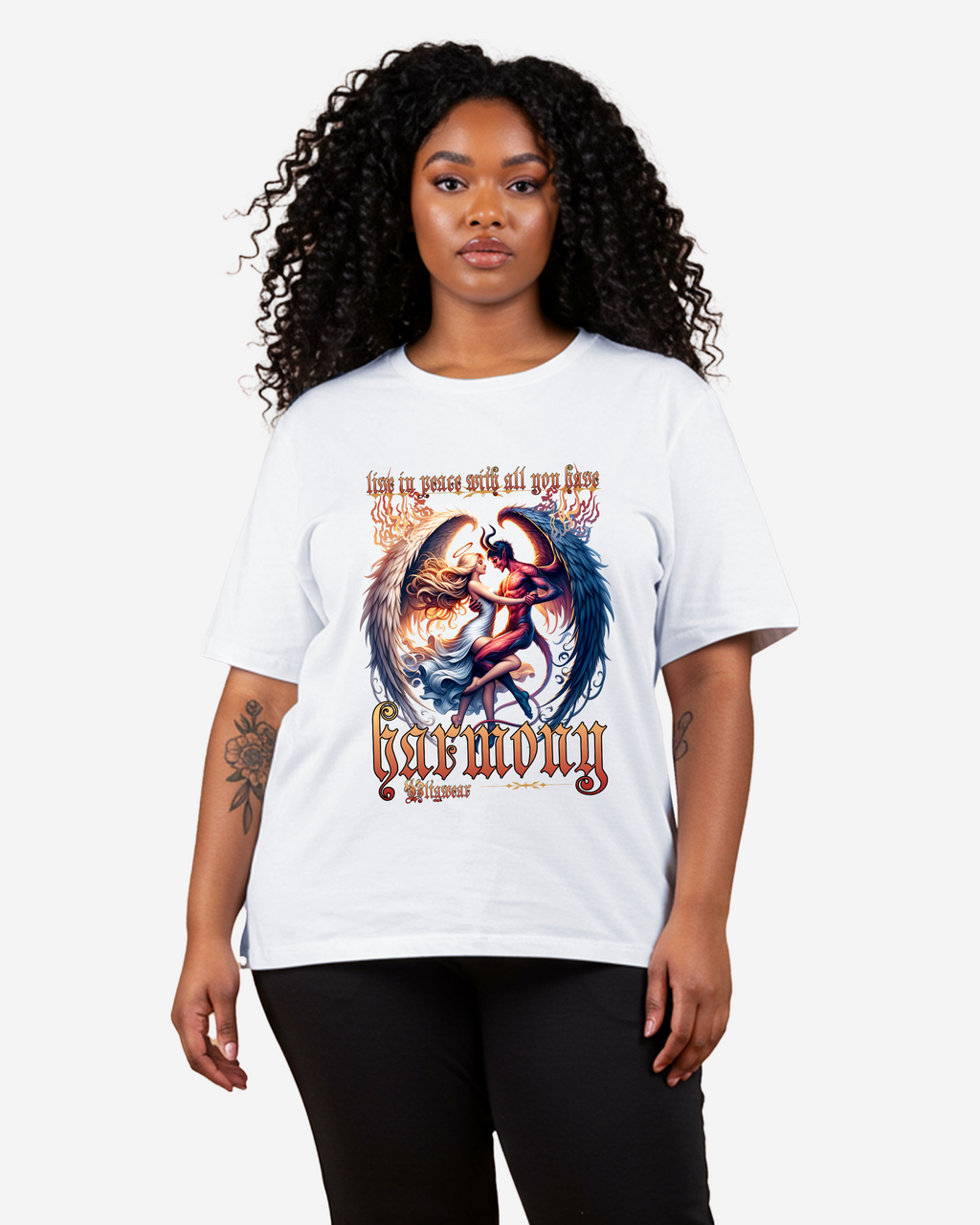 Dancing Angel and Devil Women's Oversized T-Shirt