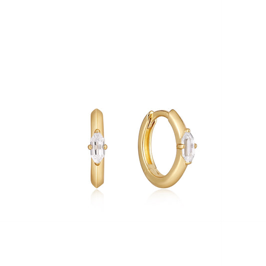 Ania Haie Dance 'Til Dawn - Sparkle Emblem Huggie Hoop Earrings