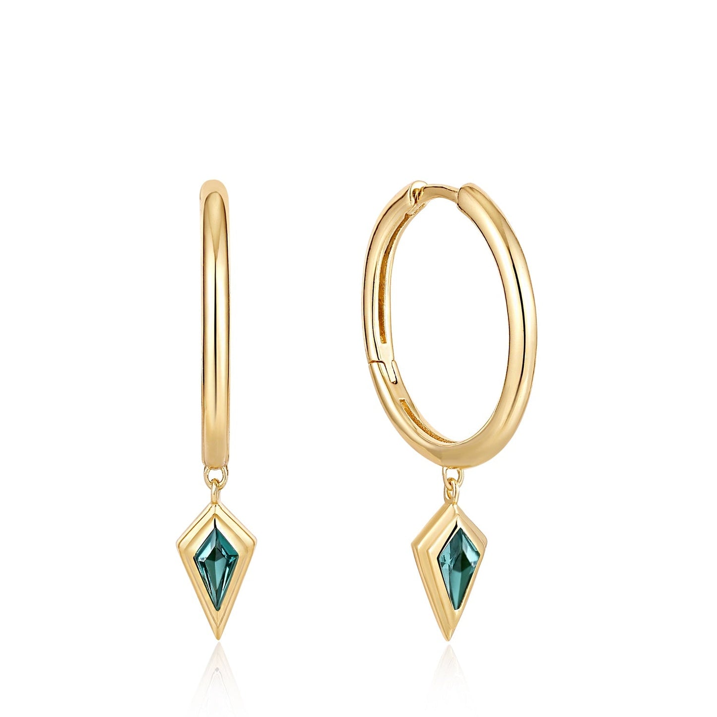 Ania Haie Dance 'Til Dawn - Teal Sparkle Drop Pendant Hoop Earrings