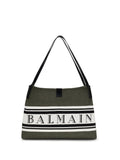 Balmain Women Medium Canvas And Leather Release Tote