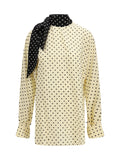 Valentino Women Polka Dot Blouse With Side Bow