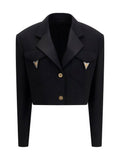 Versace Women Cropped Wool Blazer