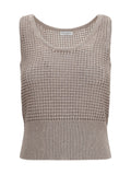 Brunello Cucinelli Women Perforated Sequin Tank Top