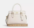 NWT Coach Mini Darcie Carryall In Gold/Chalk With Signature Canvas Strap