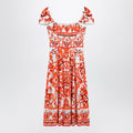 Dolce&Gabbana Maiolica-Print Cotton Poplin Dress In Orange Women