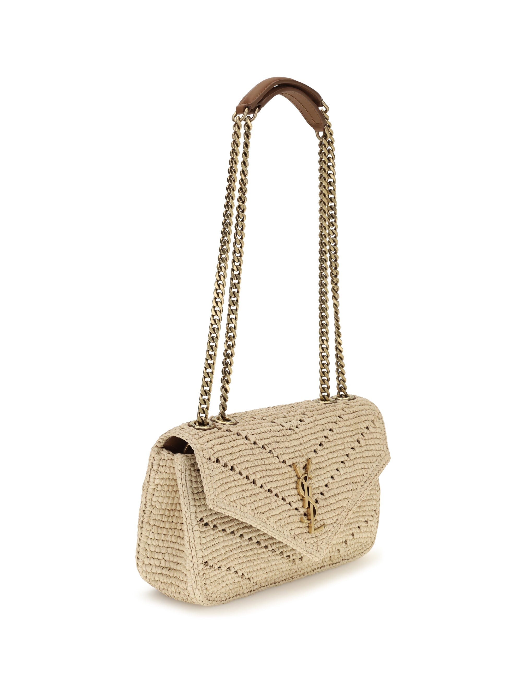 Saint Laurent Women Small Raffia Loulou Shoulder Bag