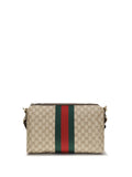 Gucci Men Medium Gg Shoulder Bag With Web Stripe