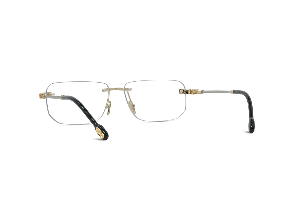 Gold Rectangular Metal Eyeglasses