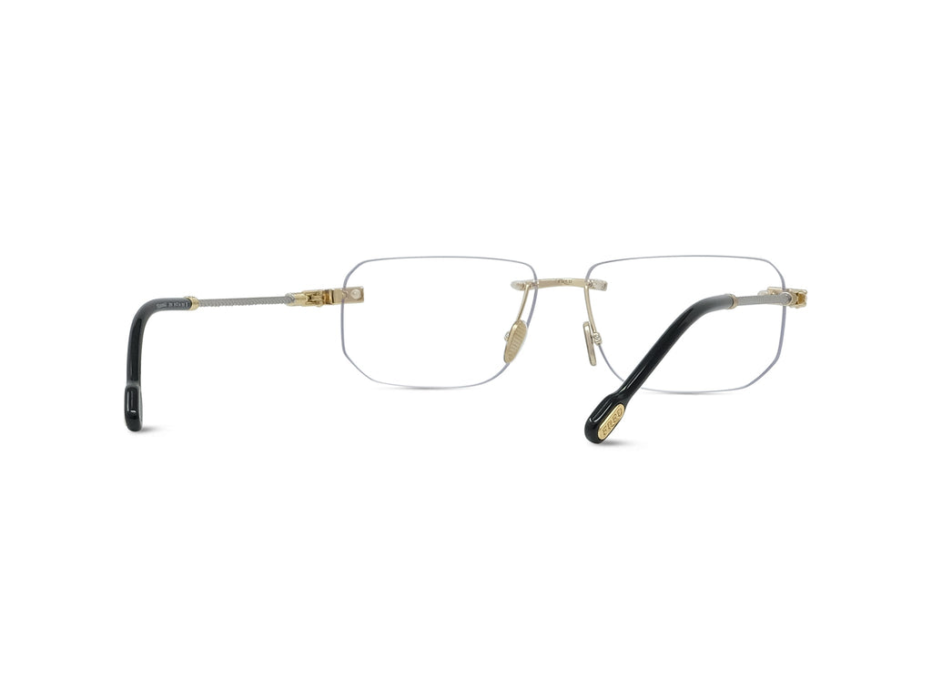 Gold Rectangular Metal Eyeglasses