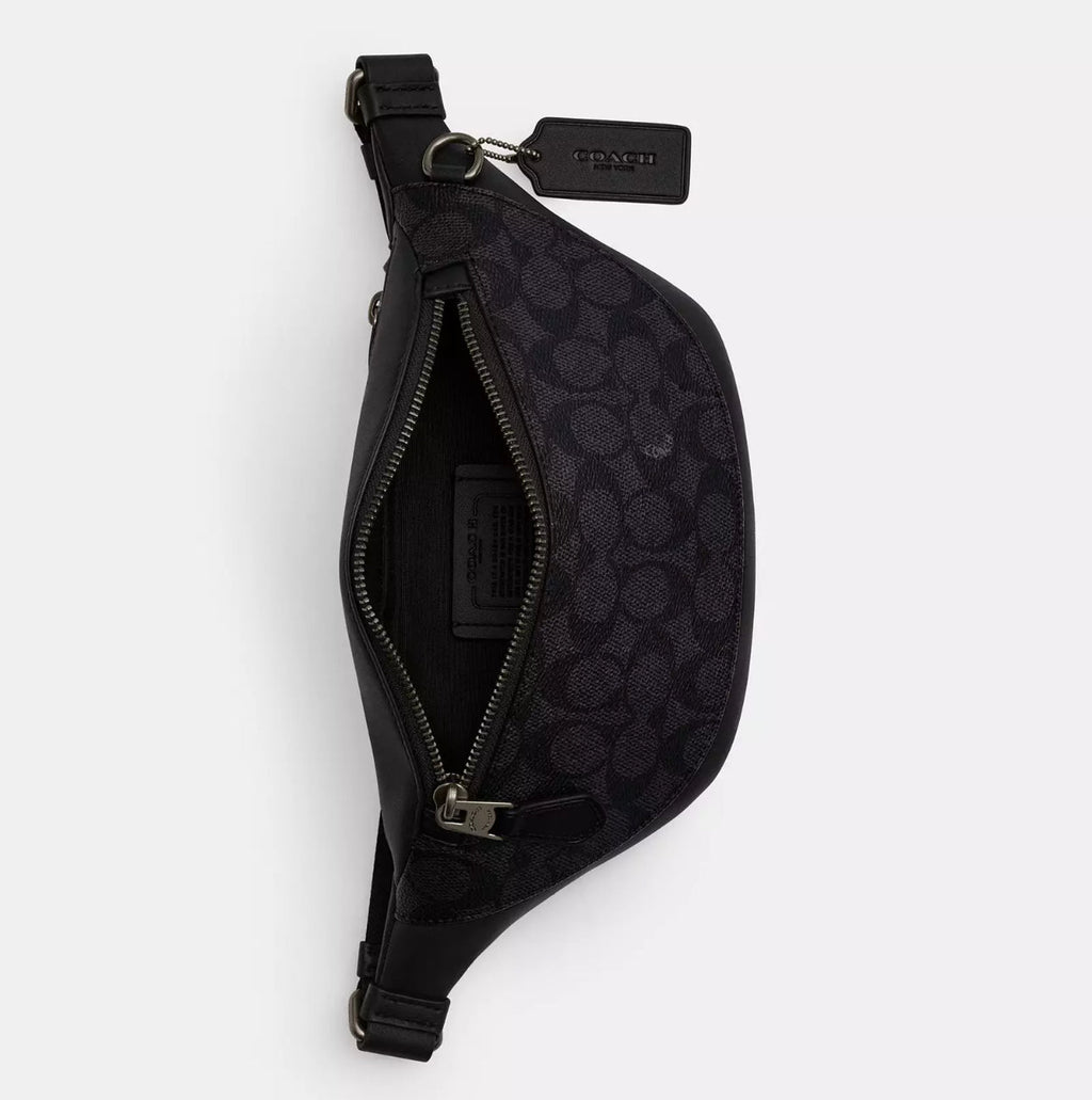 NWT Coach Warren Mini Belt Bag Fanny Pack In Signature Canvas & Smooth Leather