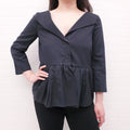 GIAMBATTISTA VALLI BLACK PEPLUM JACKET - SIZE 38