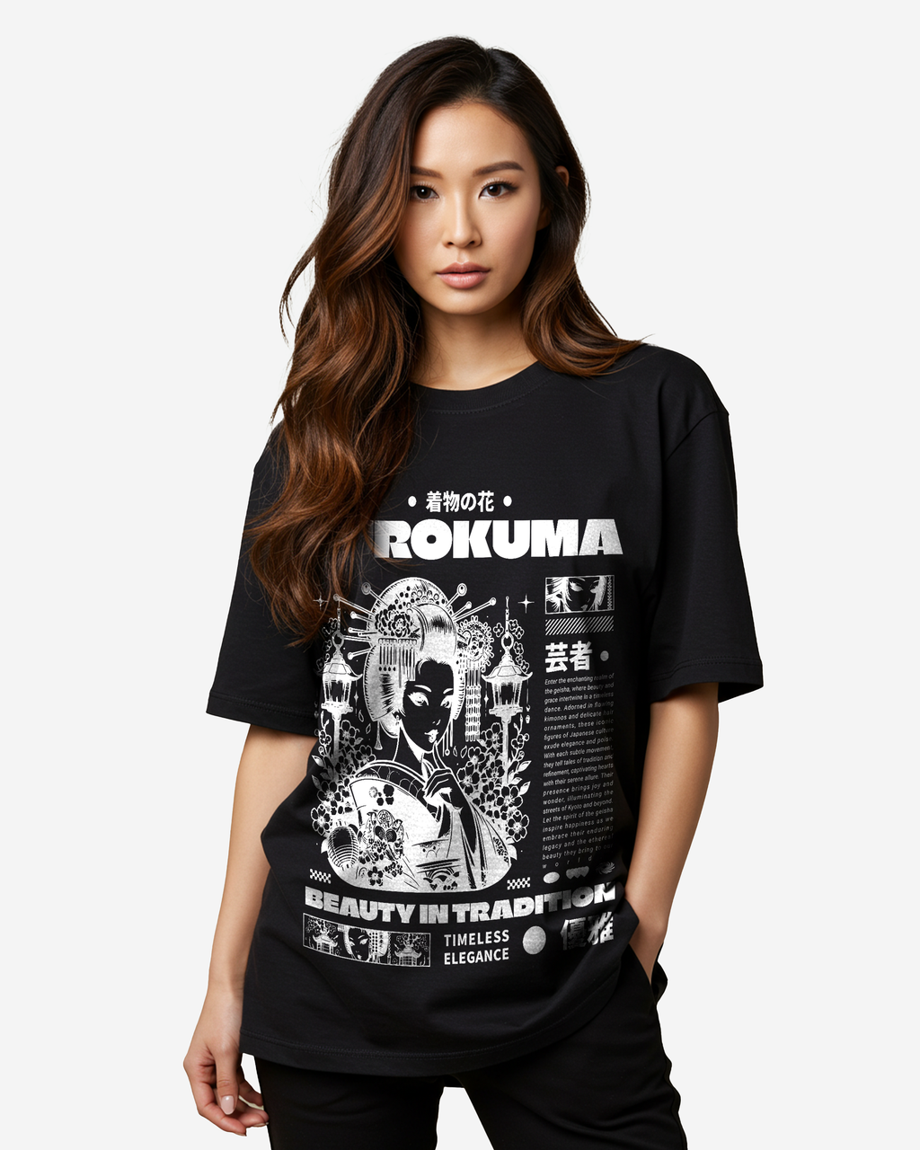 Geisha Glamour Oversized T-Shirt