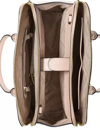 Michael Michael Kors Houston Double Zip Crossgrain Leather Satchel