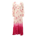 LOVESHACKFANCY WHITE FLORAL MAXI DRESS WITH RUFFLE AND SEQUIN DETAILS - SIZE 00