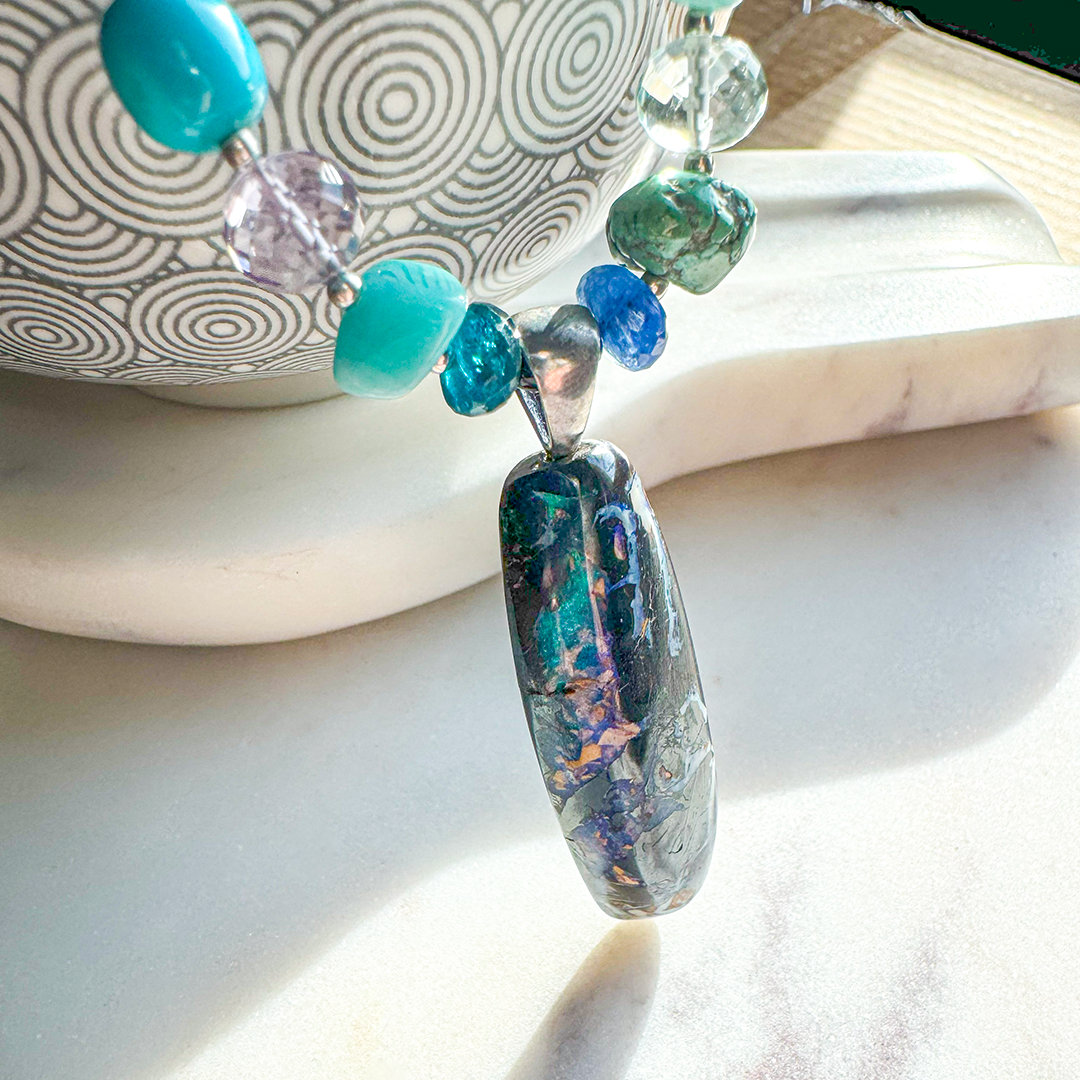Australian Opal Pendant on Multi-Stone Necklace