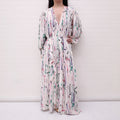 ISABEL MARANT WHITE PRINTED BLAINE DRESS - SIZE 40