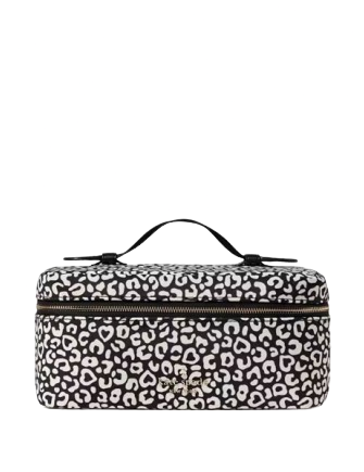 Kate Spade New York Chelsea Leopard Heart Travel Cosmetic Case