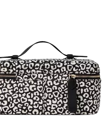 Kate Spade New York Chelsea Leopard Heart Travel Cosmetic Case