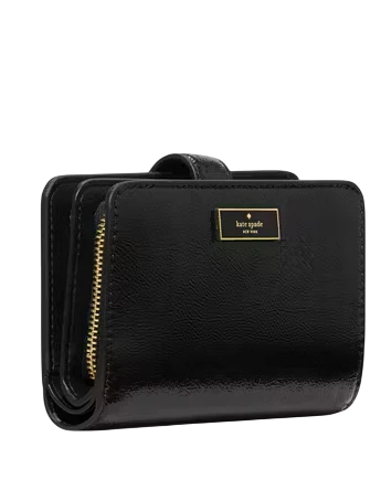 Kate Spade New York Bridget Crinkle Patent Medium Compact Bifold Wallet