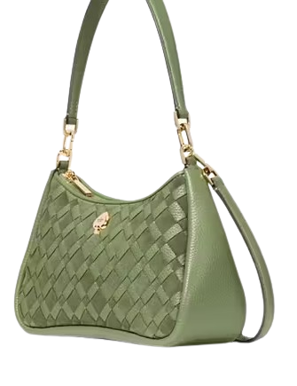 Kate Spade New York Kayla Woven Leather Small Convertible Shoulder Bag