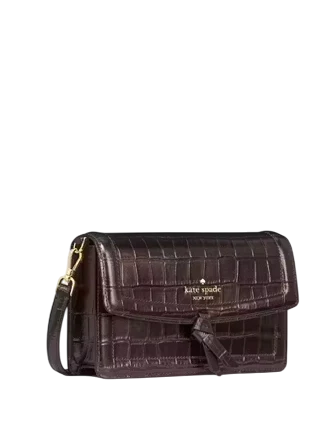 Kate Spade New York Knott Croc Embossed Mini Flap Crossbody