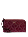 Kate Spade New York Lucy Spade Flower Embroidered Medium L-zip Wristlet