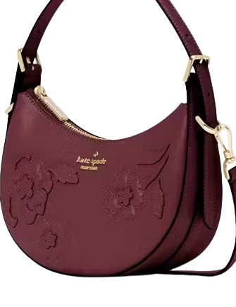 Kate Spade New York Madison Floral Applique Crescent Shoulder Bag
