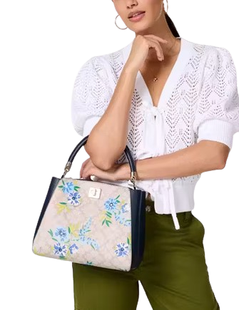 Kate Spade New York Spade Flower Floral Medium Top Handle Satchel