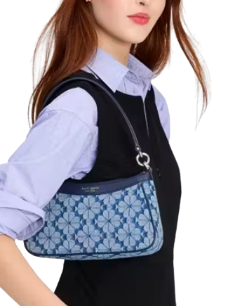 Kate Spade New York Spade Flower Jacquard Denim Convertible Shoulder Bag