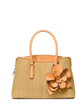 Kate Spade New York Thompson Street Straw Small Satchel Bag With Charm
