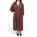 LISA MARIE FERNANDEZ OVERSIZED BROWN METALLIC DRESS - SIZE 0