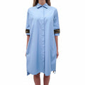 LOEWE OVERSIZED LAYERED COTTON POPLIN T-SHIRT DRESS WITH ANAGRAM LOGO - SIZE 36