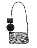 Michael Michael Kors Jet Set Leather Medium Animal Print Logo Crossbody Bag with Case for Apple Airpods Pro