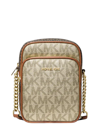 Michael Michael Kors Jet Set Medium Metallic Signature Logo Crossbody Bag