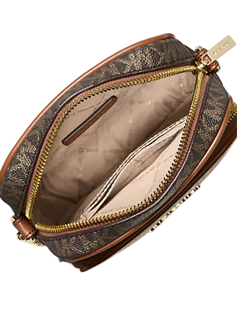 Michael Michael Kors Jet Set Medium Metallic Signature Logo Crossbody Bag