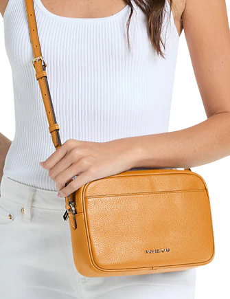 Michael Michael Kors Jet Set Pebbled Leather Camera Crossbody Bag
