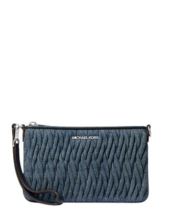 Michael Michael Kors Jet Set Travel Matelasse Denim Wristlet