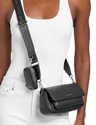 Michael Michael Kors Jet Set Travel Small Pebbled Leather Crossbody Bag With Pouch