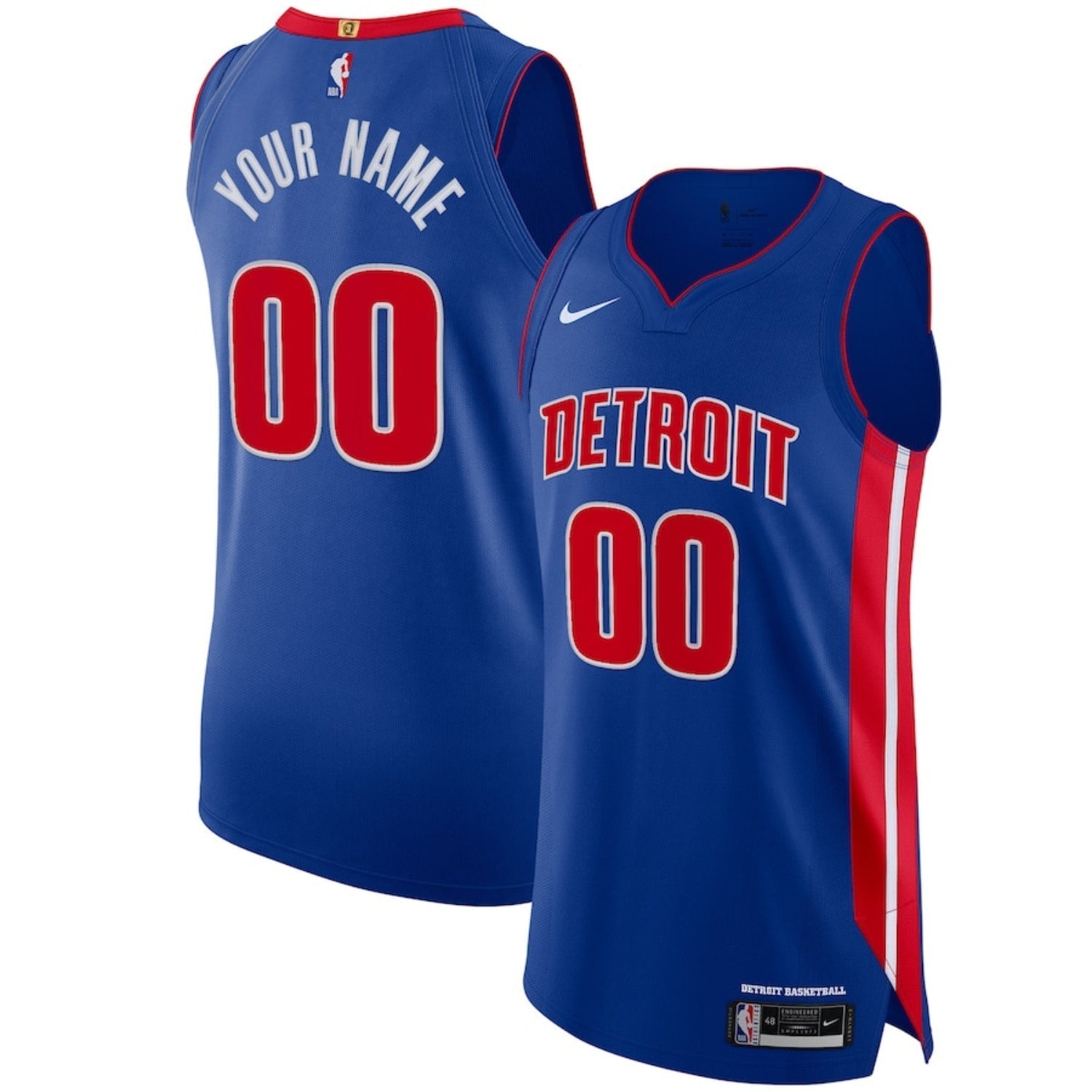 Detroit Pistons Blank Custom Jersey