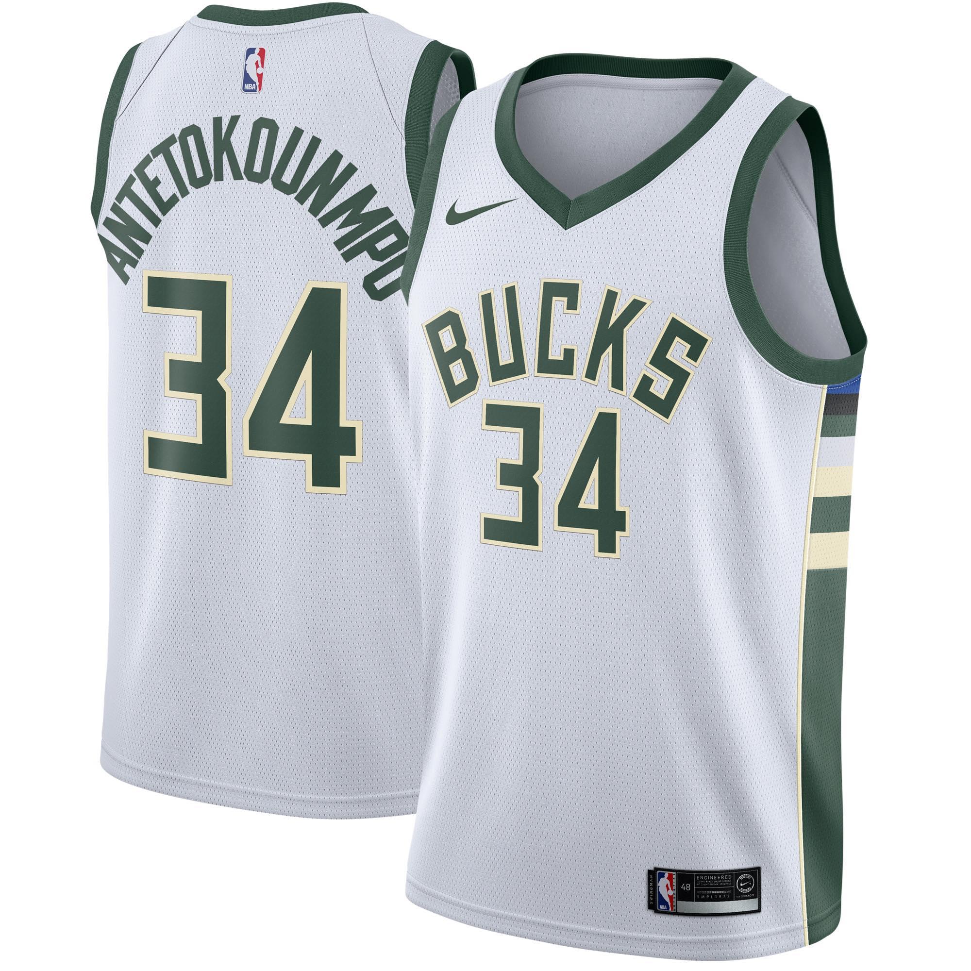 Giannis Antetokounmpo Milwaukee Bucks 34 Jersey