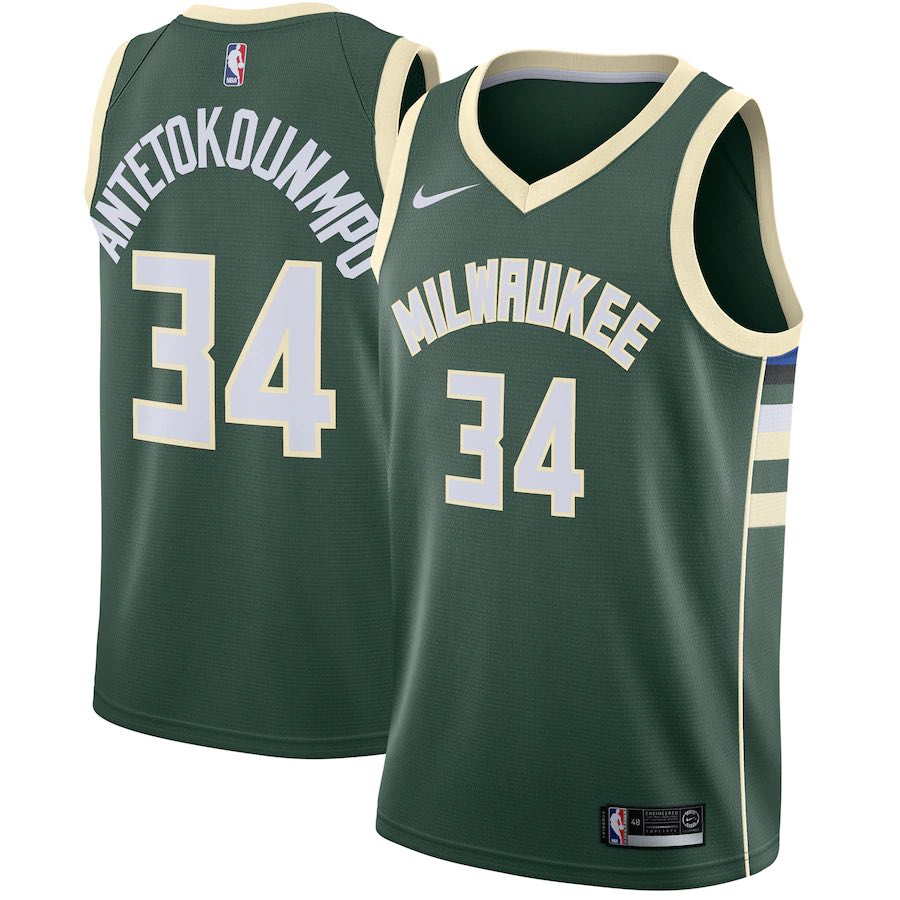 Giannis Antetokounmpo Milwaukee Bucks 34 Jersey