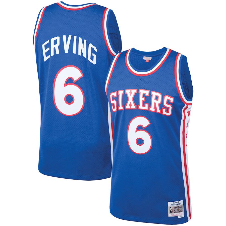 Julius Erving Philadelphia 76ers 6 Jersey