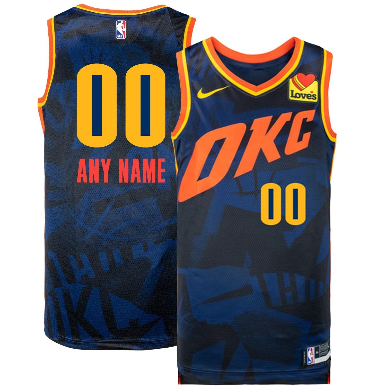 Oklahoma City Thunder Blank Custom Jersey