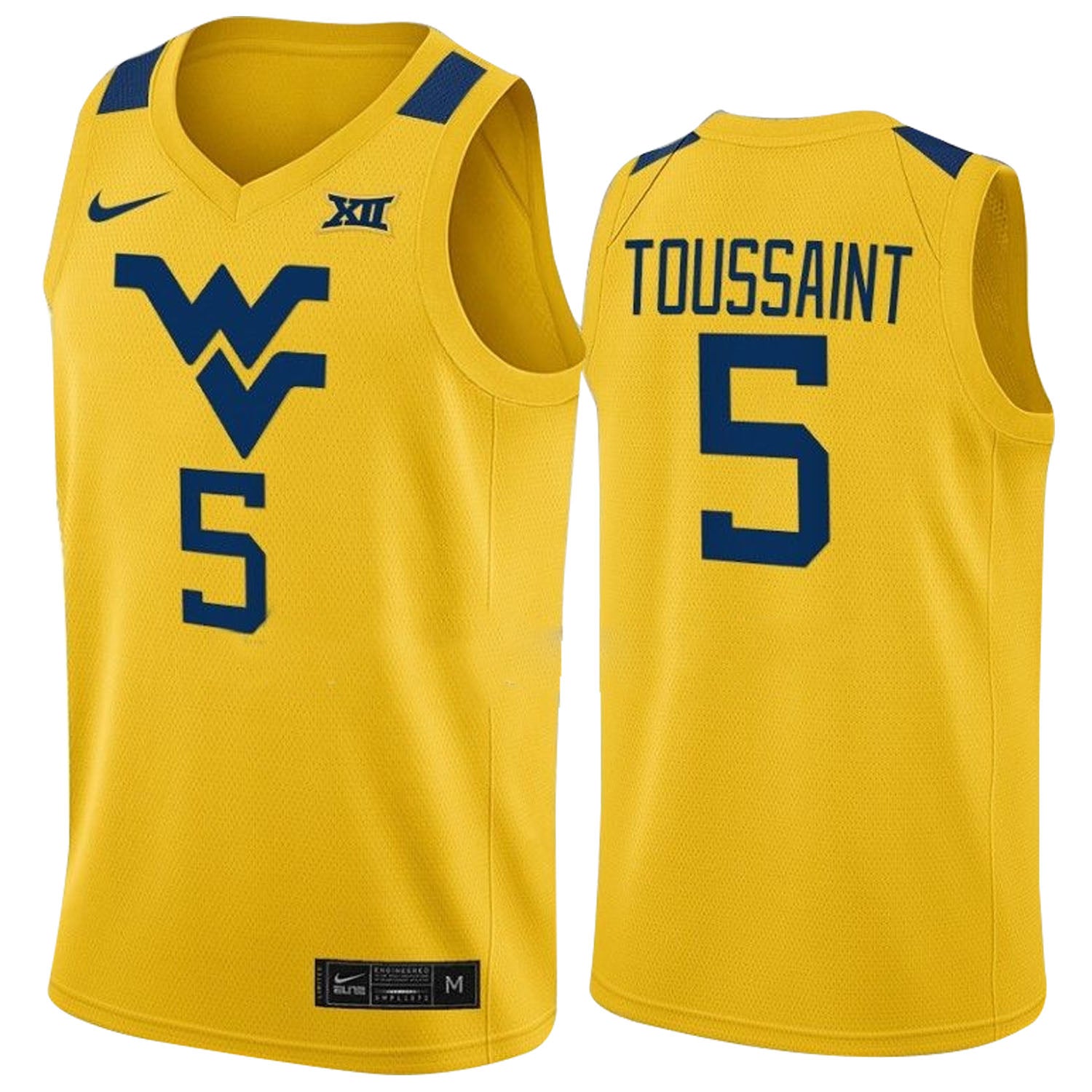 Joe Toussaint West Virginia Mountaineers 5 Jersey